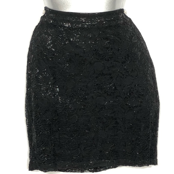 H&M Dresses & Skirts - H&M black lace with metallic thread mini
